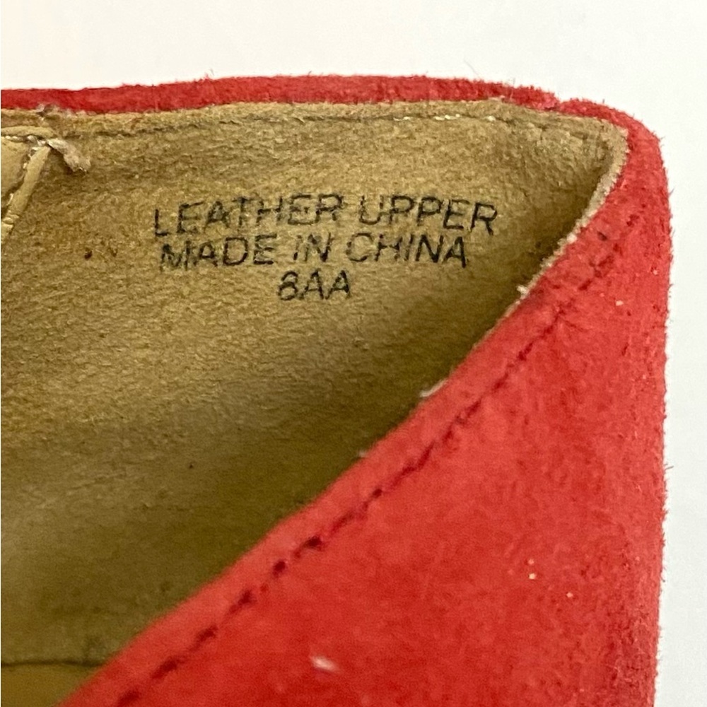 Talbot’s Francesca Kid Suede Driving Moccasins Red 8AA - Picture 8 of 8